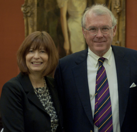 Julie Mostov, Drexel vice provost for global initiatives, with Richard B. Whorley, chairman, Philadelphia Orchestra